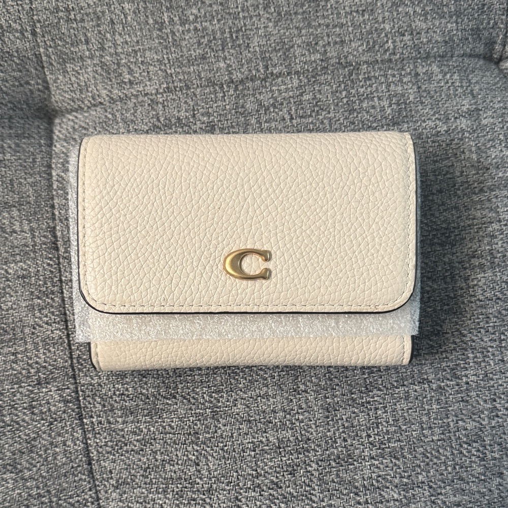 Coach Ivory Leather Wallet with Gold Accent